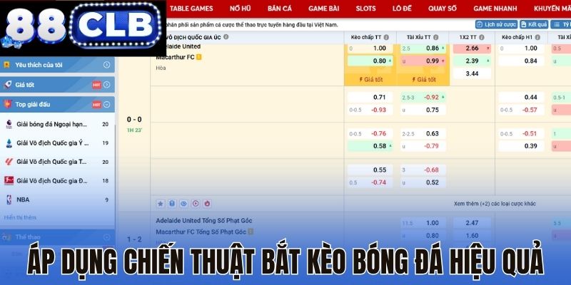 Áp dụng chiến thuật bắt kèo bóng đá hiệu quả