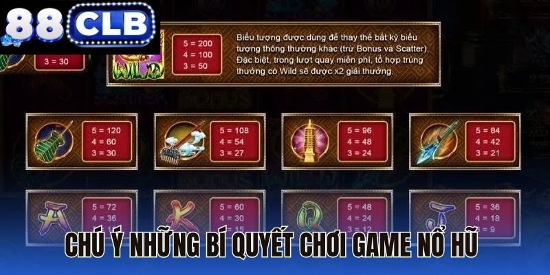 Chú ý những bí quyết chơi game nổ hũ
