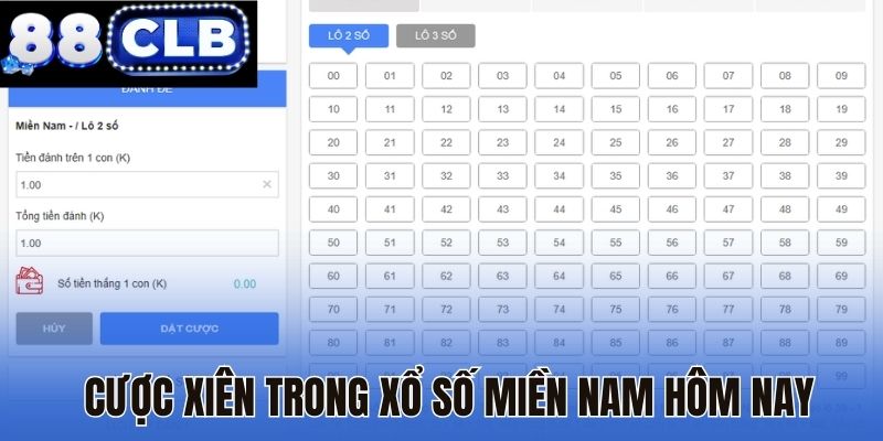 Cược xiên trong xổ số miền Nam hôm nay