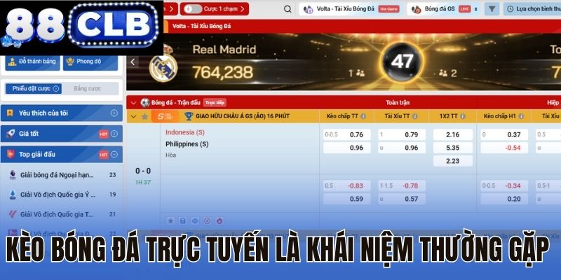 Kèo bóng đá trực tuyến là khái niệm thường gặp