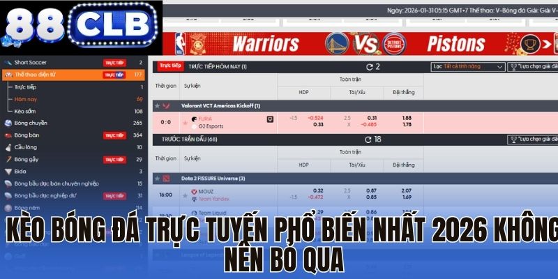 kèo bóng đá trực tuyến