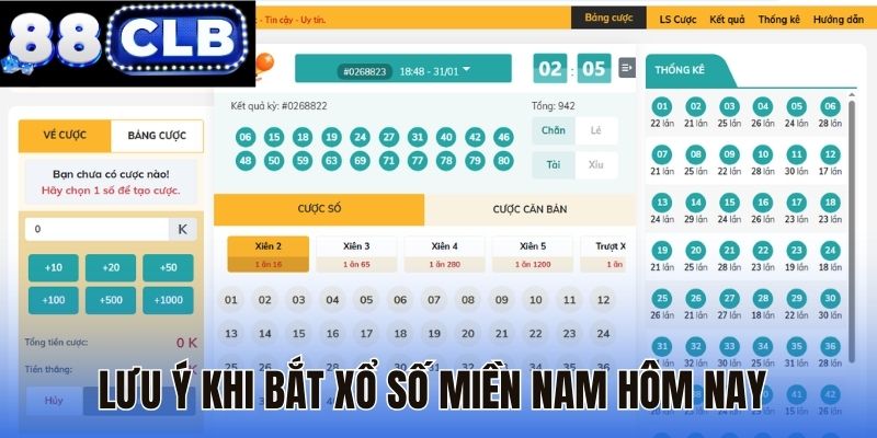 Lưu ý khi bắt xổ số miền Nam hôm nay