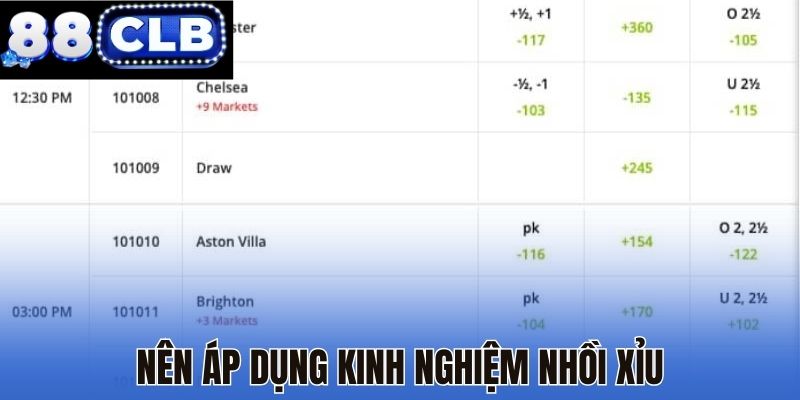 Nên áp dụng kinh nghiệm nhồi Xỉu