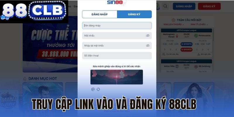 Truy cập link vào và đăng ký 88CLB